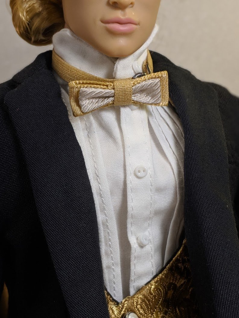 Doll Tailcoat and Gold Waistcoat: A Tuxedo Ensemble in Detail