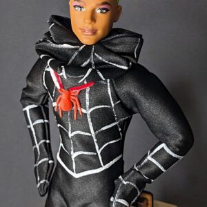 Spider black cosplay bodysuit for 12-inch fashion male dolls - Image 15