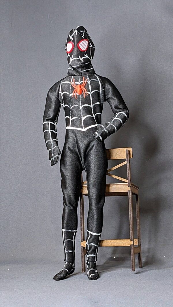 Spider black cosplay bodysuit for 12-inch fashion male dolls - Image 10
