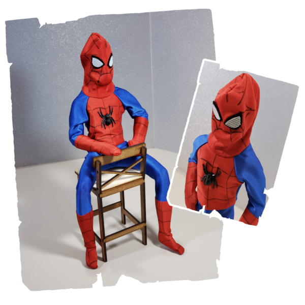 Spider blue & red cosplay bodysuit for 12-inch fashion male dolls