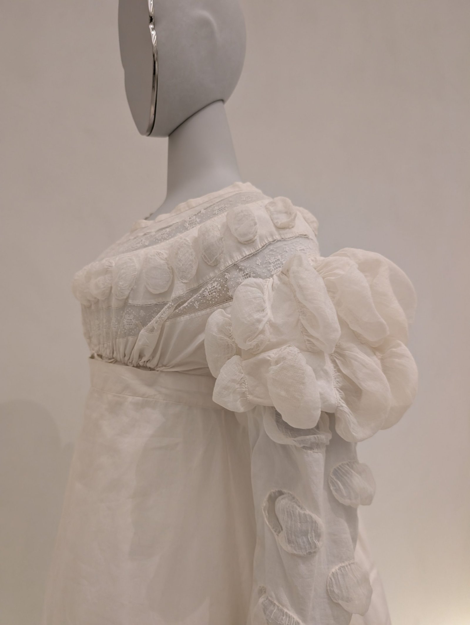 White Dress Circa 1818: Muslin, Sculptural Accents, and a Debate Over Fashion