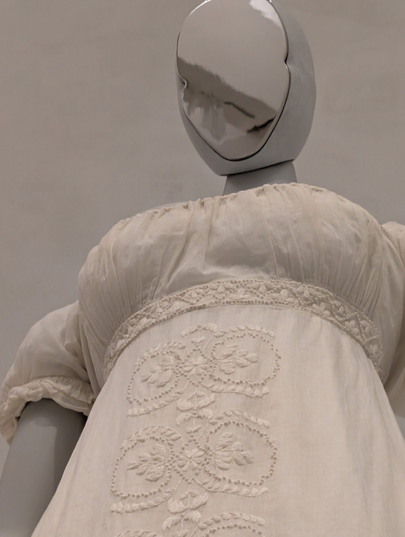 White Muslin Dress Circa 1804–1805: Whitework, Airy Sheerness, and Jokes About Transparent Fashion