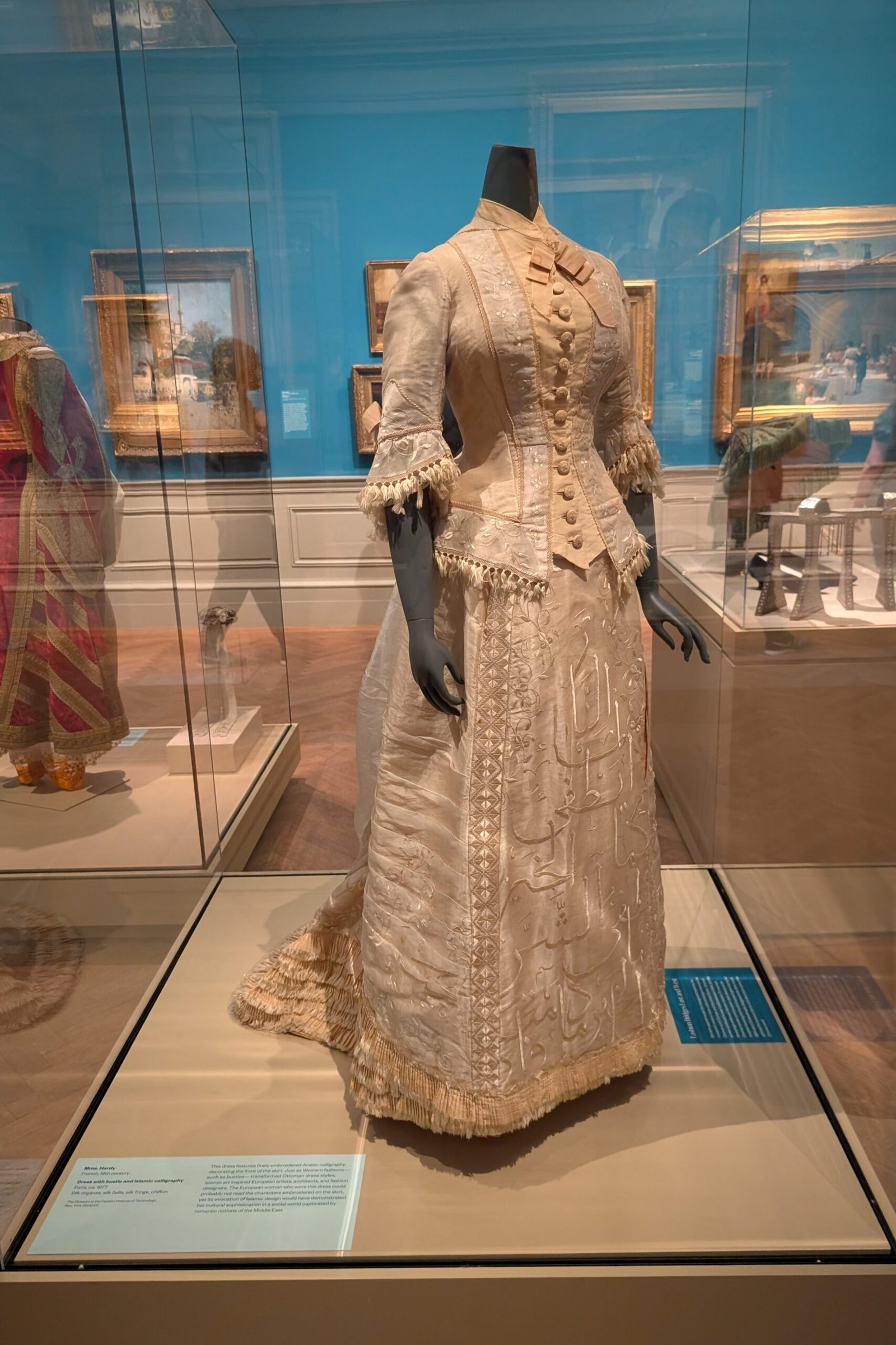 Parisian Silk, Bustle Architecture, and the Mystery of Arabic Calligraphy: Mme. Hardy Dress Circa 1877